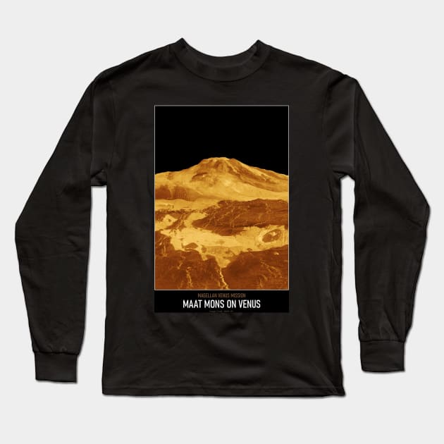 High Resolution Astronomy Maat Mons on Venus Long Sleeve T-Shirt by tiokvadrat